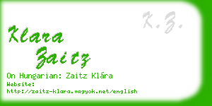 klara zaitz business card